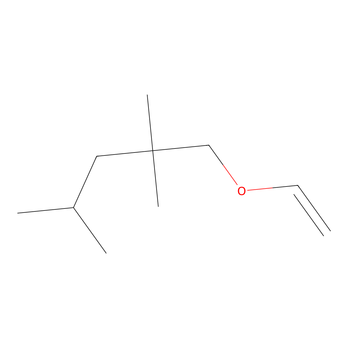 Isooctyl vinyl ether molecular structure, CAS 10573-35-0