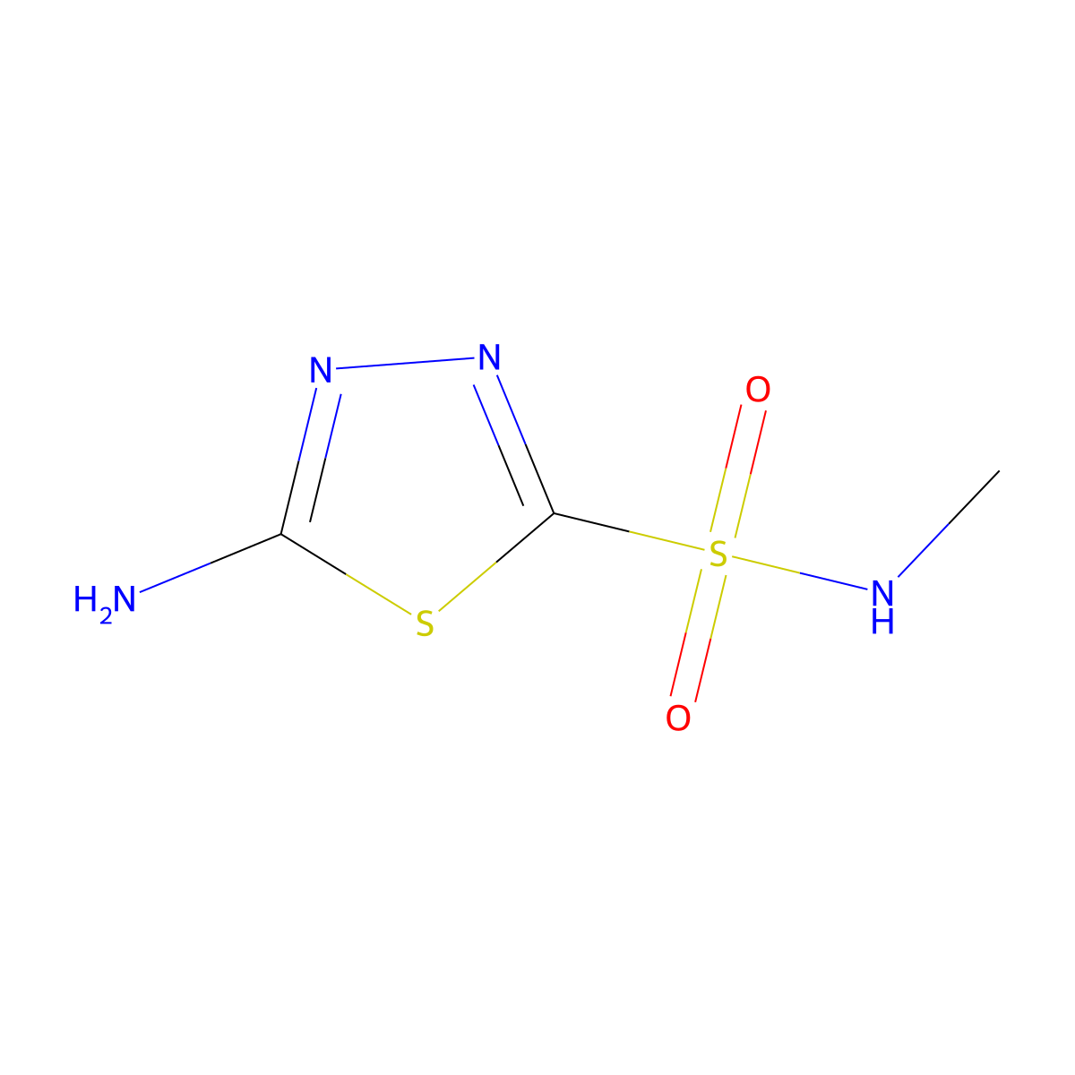 5-amino-N-methyl-1,3,4-thiadiazole-2-sulfonamide molecular structure, CAS 1057308-26-5