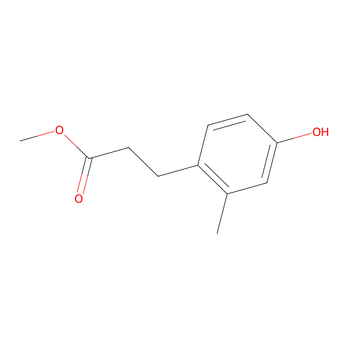 Methyl 3-(4-Hydroxy-2-methylphenyl)propanoate molecular structure, CAS 105731-18-8