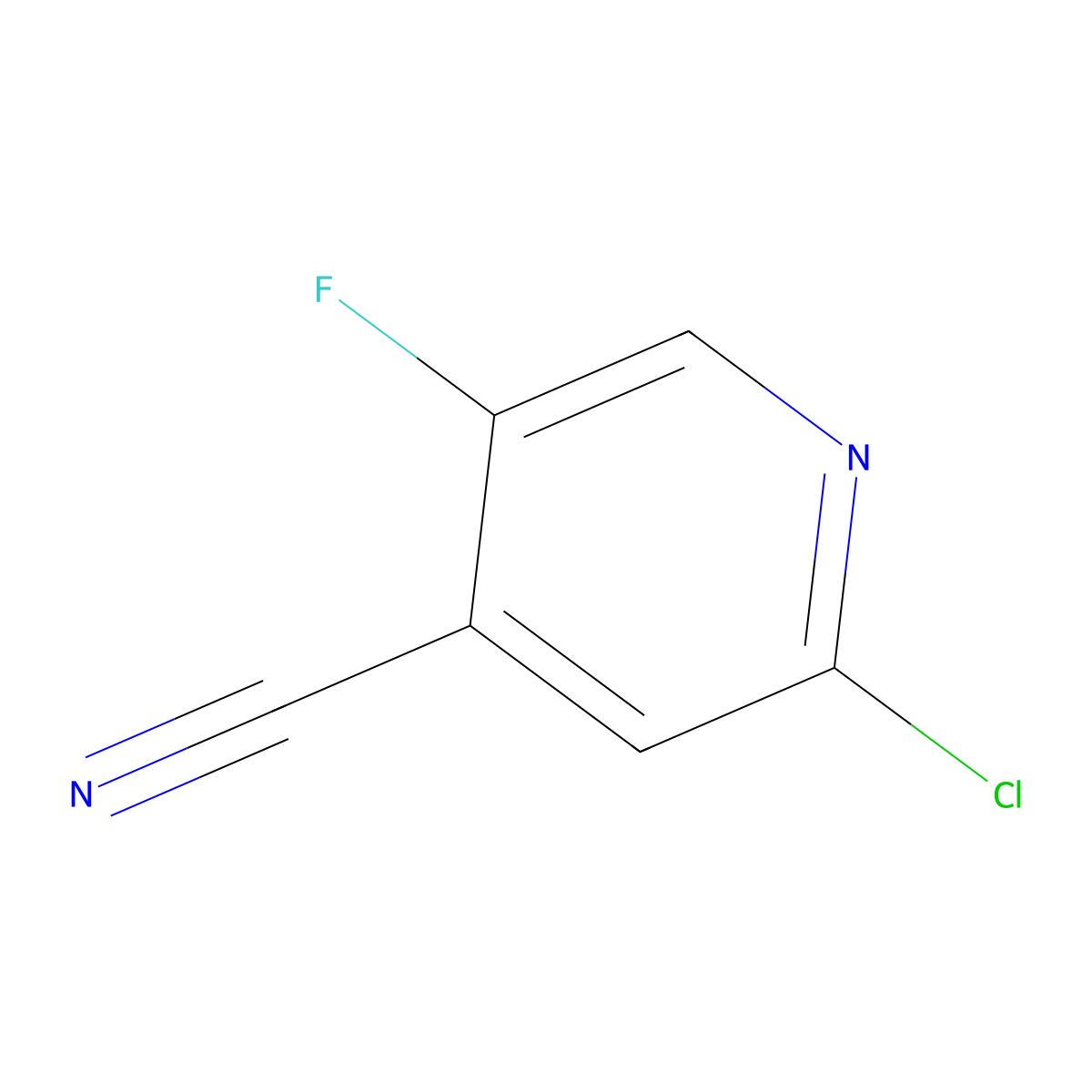 2-Chloro-5-fluoropyridine-4-carbonitrile molecular structure, CAS 1057319-20-6