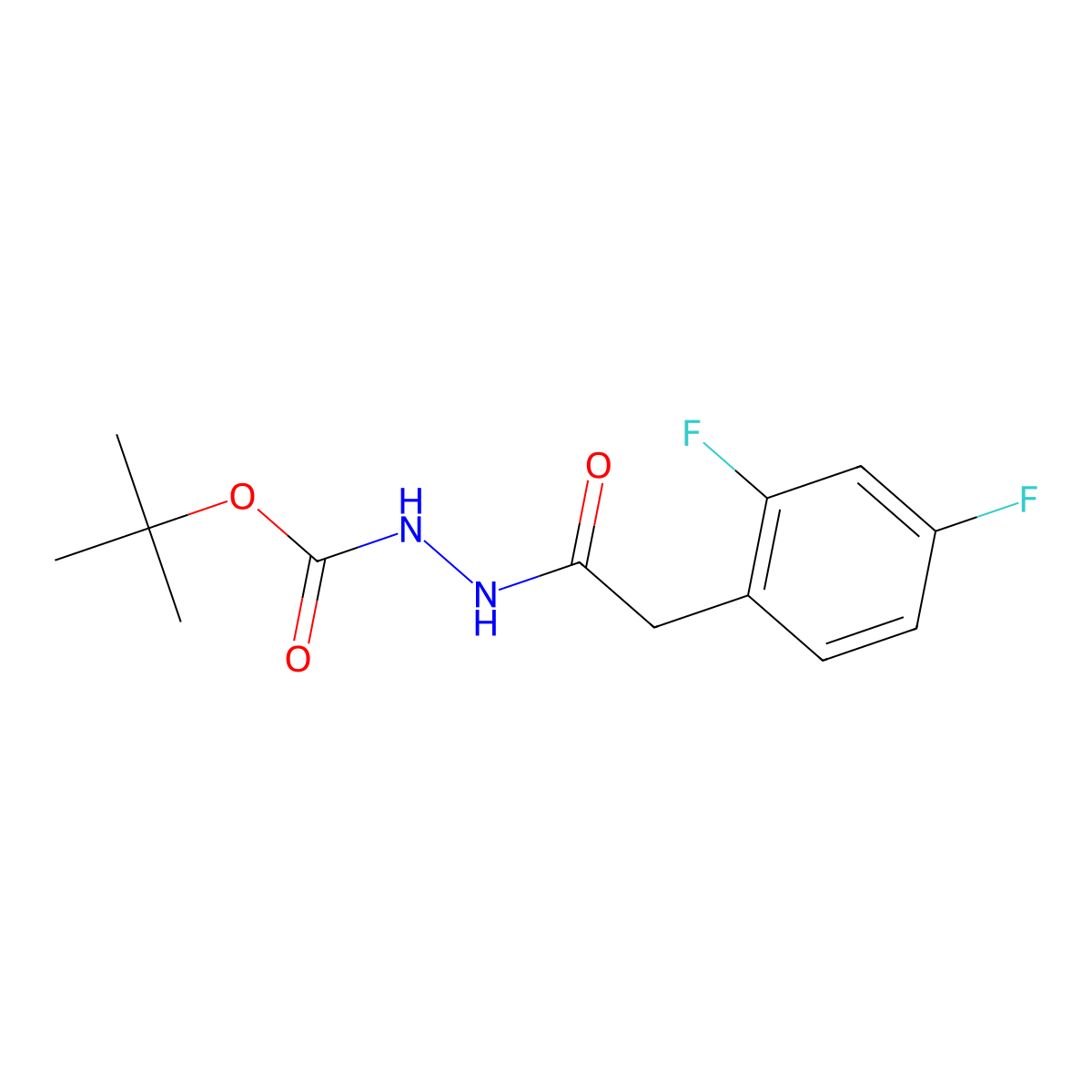 Tert-butyl 2-(2-(2,4-difluorophenyl)acetyl)hydrazinecarboxylate molecular structure, CAS 1057322-50-5