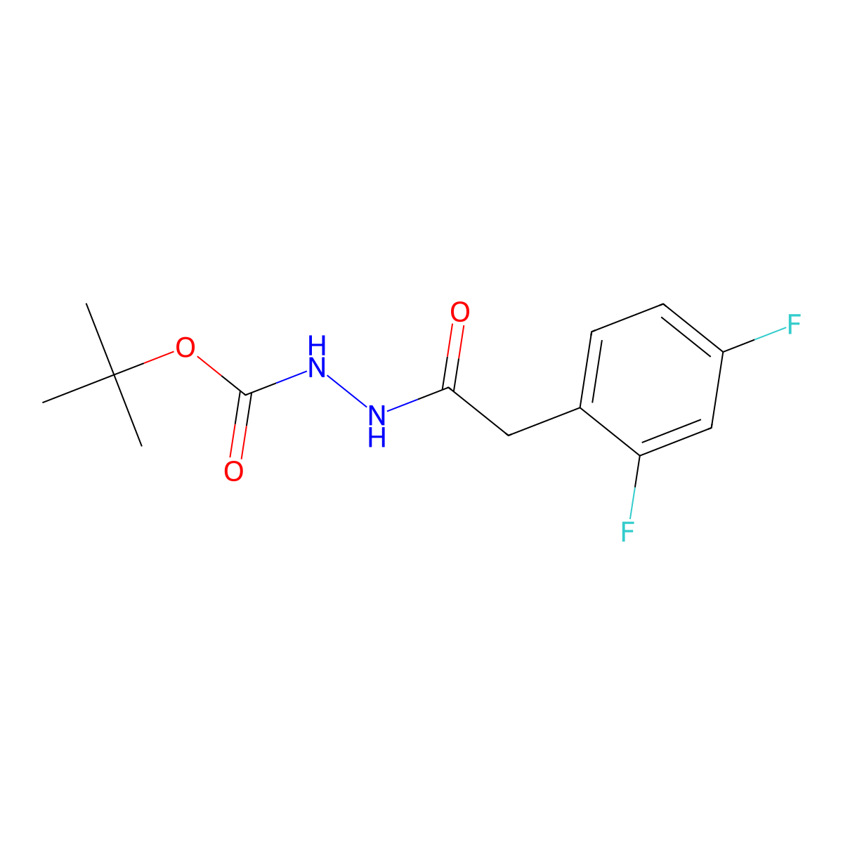 Tert-butyl 2-(2-(2,4-difluorophenyl)acetyl)hydrazinecarboxylate molecular structure, CAS 1057322-50-5