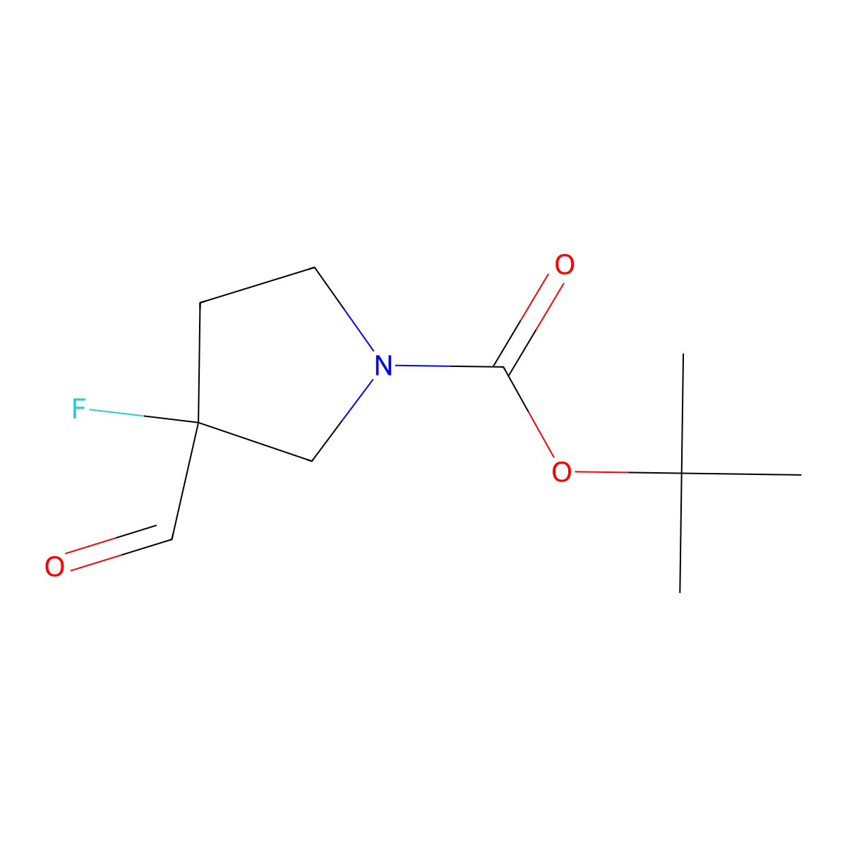 Tert-butyl 3-fluoro-3-formylpyrrolidine-1-carboxylate molecular structure, CAS 1057322-52-7