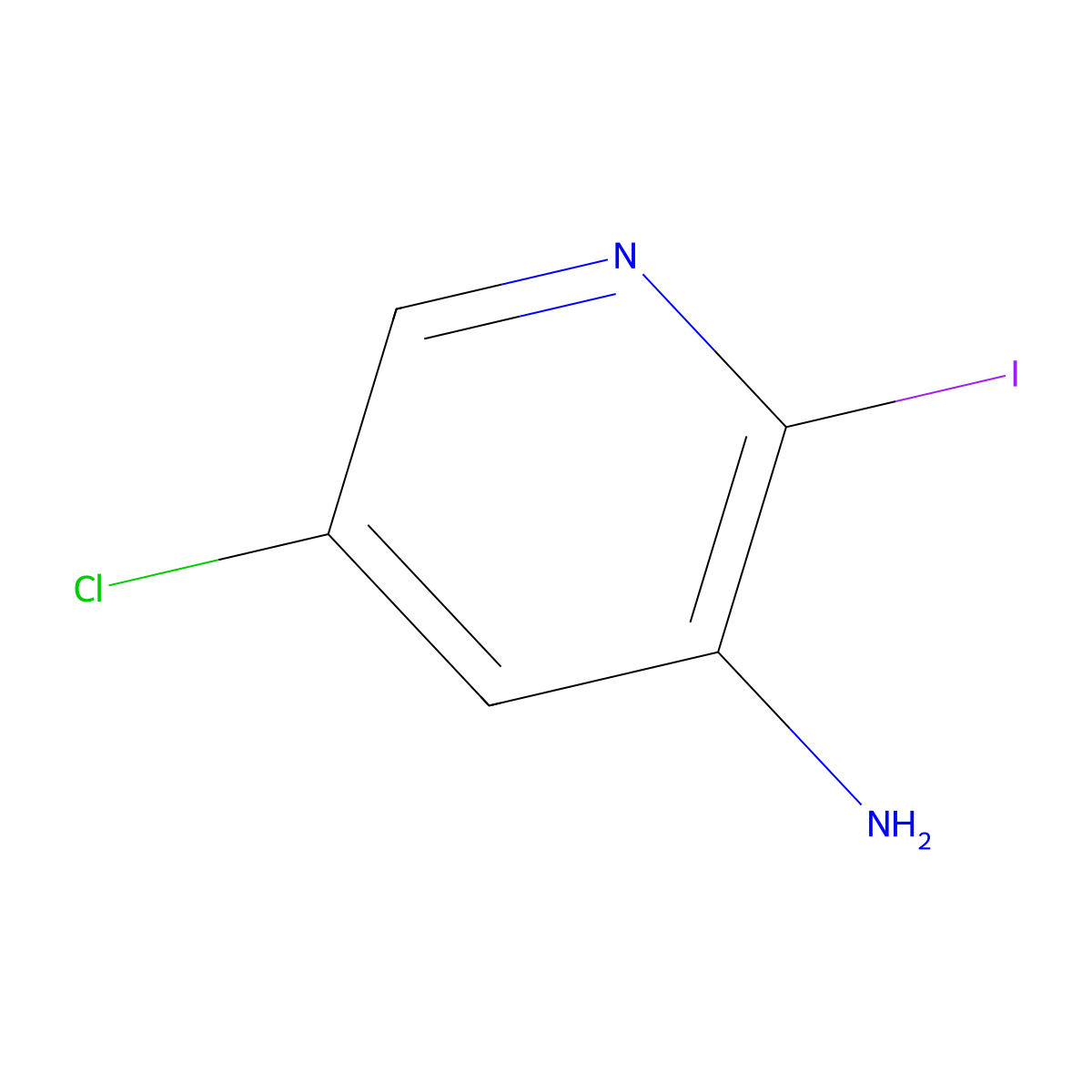 5-Chloro-2-iodopyridin-3-amine molecular structure, CAS 1057322-74-3