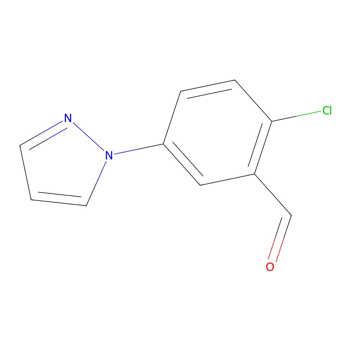 2-Chloro-5-(1h-pyrazol-1-yl)benzaldehyde molecular structure, CAS 1057322-94-7
