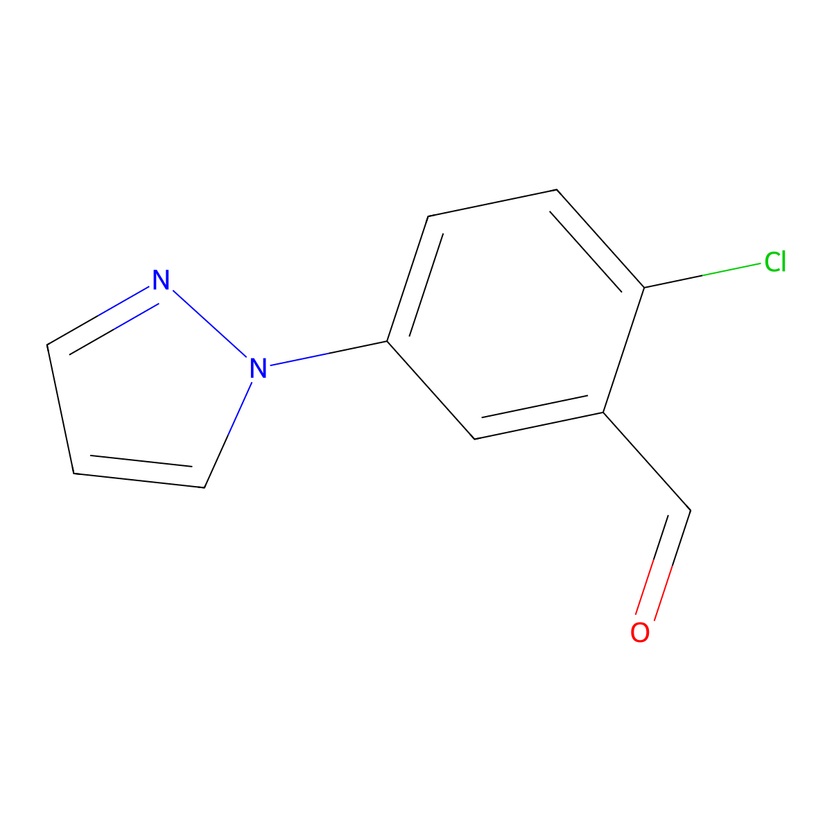 2-Chloro-5-(1h-pyrazol-1-yl)benzaldehyde molecular structure, CAS 1057322-94-7