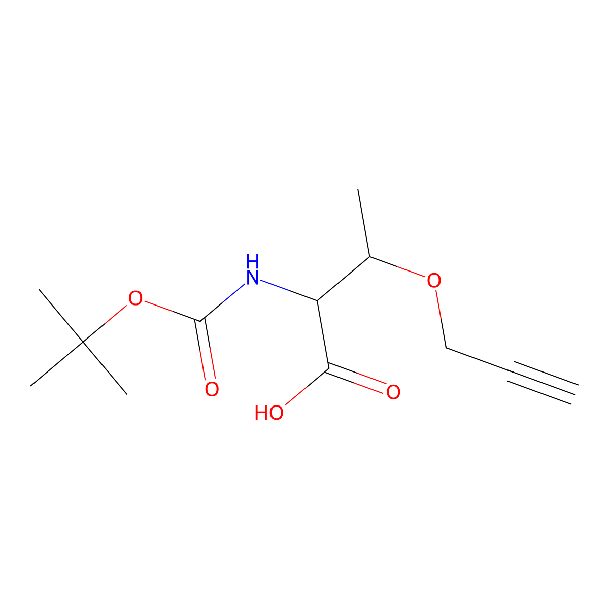 (2S,3R)-2-{[(tert-butoxy)carbonyl]amino}-3-(prop-2-yn-1-yloxy)butanoic acid molecular structure, CAS 1057326-61-0