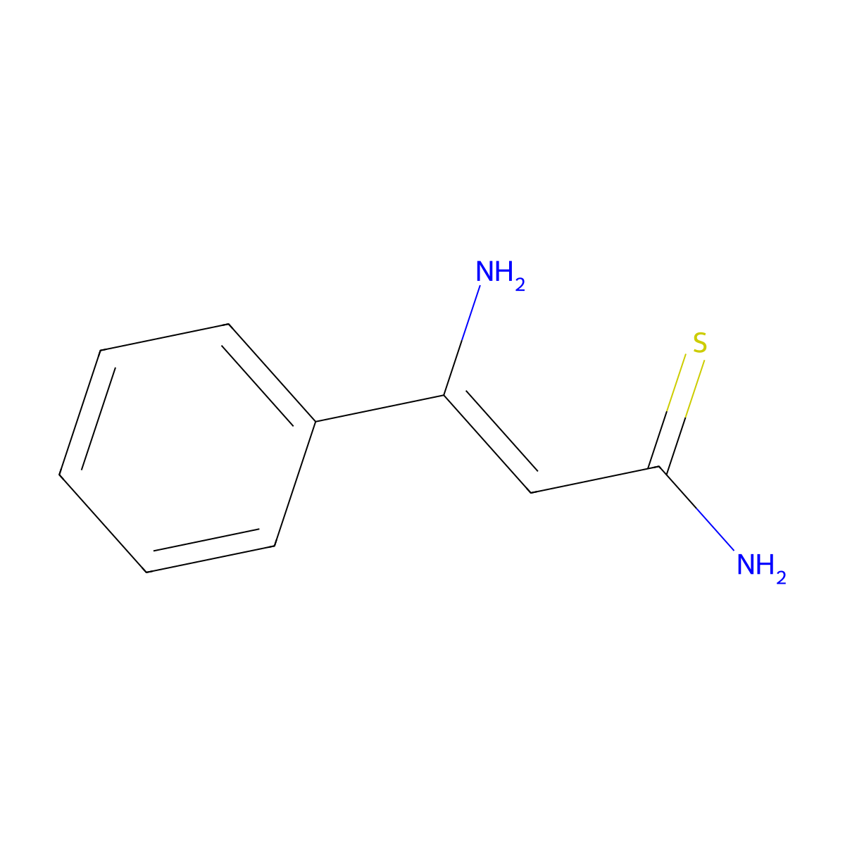 3-Amino-3-phenylprop-2-enethioamide molecular structure, CAS 1057326-92-7