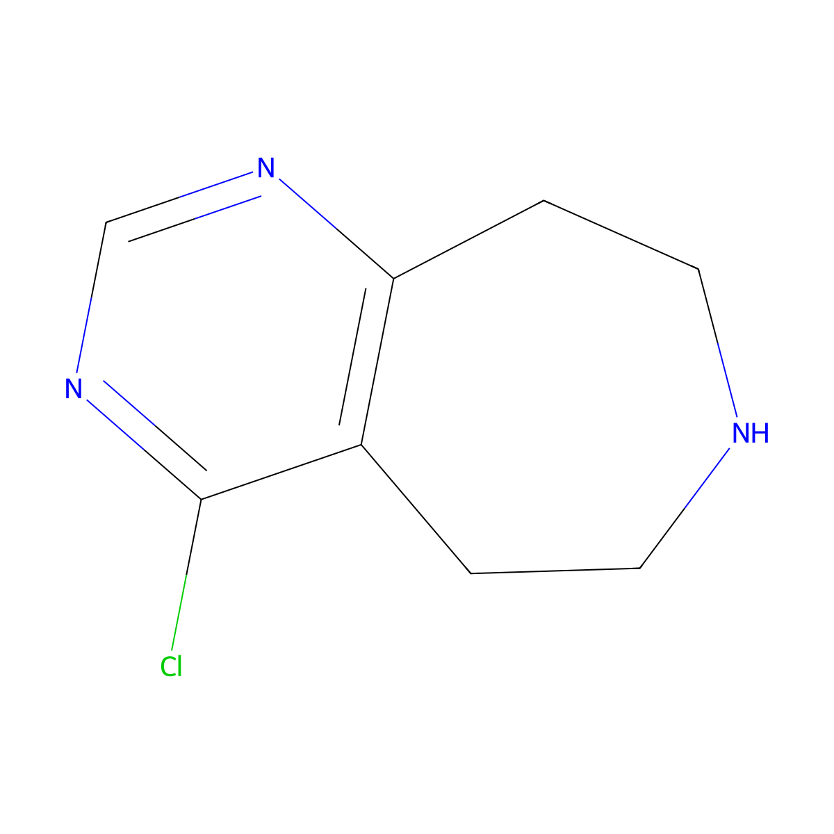 4-Chloro-5H,6H,7H,8H,9H-pyrimido[4,5-d]azepine molecular structure, CAS 1057338-28-9
