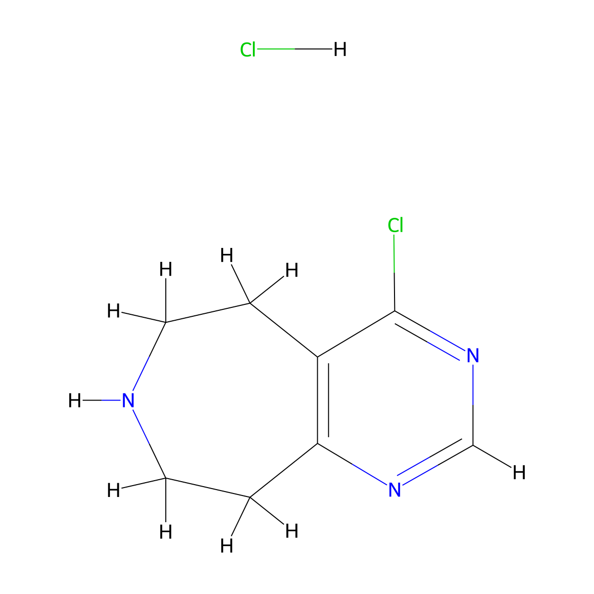 4-Chloro-6,7,8,9-tetrahydro-5H-pyrimido[5,4-d]azepine hydrochloride molecular structure, CAS 1057338-58-5