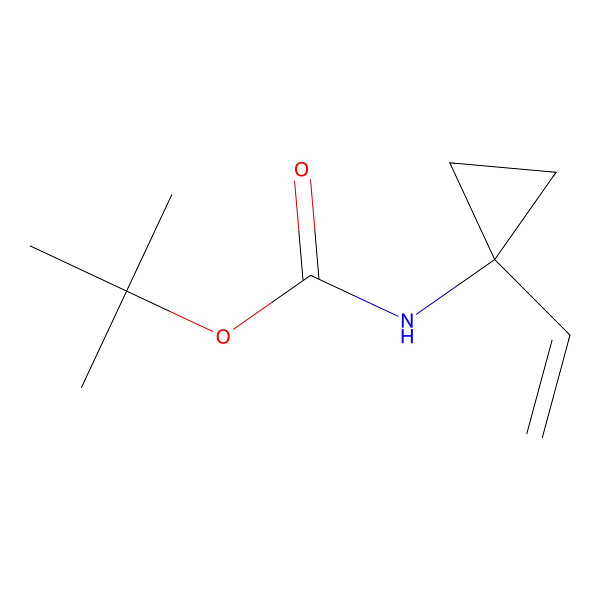 tert-butyl N-(1-ethenylcyclopropyl)carbamate molecular structure, CAS 1057340-61-0