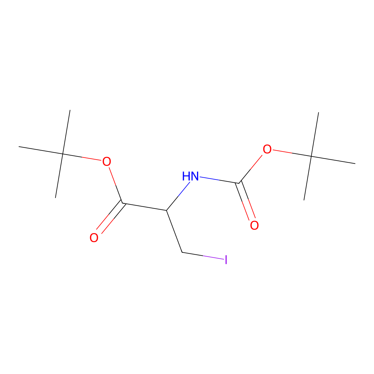 (R)-2-tert-butoxycarbonylamino-3-iodopropionic acid tert-butyl ester molecular structure, CAS 1057341-65-7
