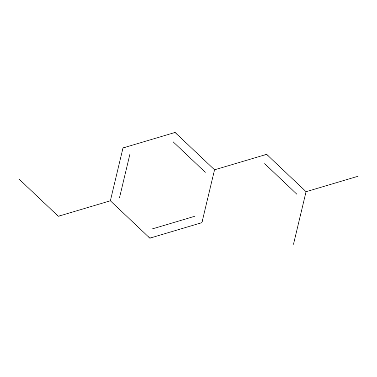 1-Ethyl-4-(2-methylprop-1-en-1-yl)benzene molecular structure, CAS 105737-92-6