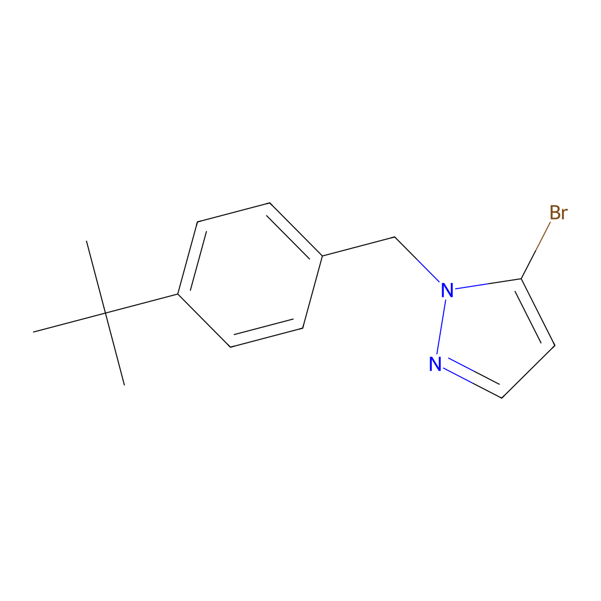 5-Bromo-1-(4-(tert-Butyl)benzyl)-1H-pyrazole molecular structure, CAS 1057383-74-0