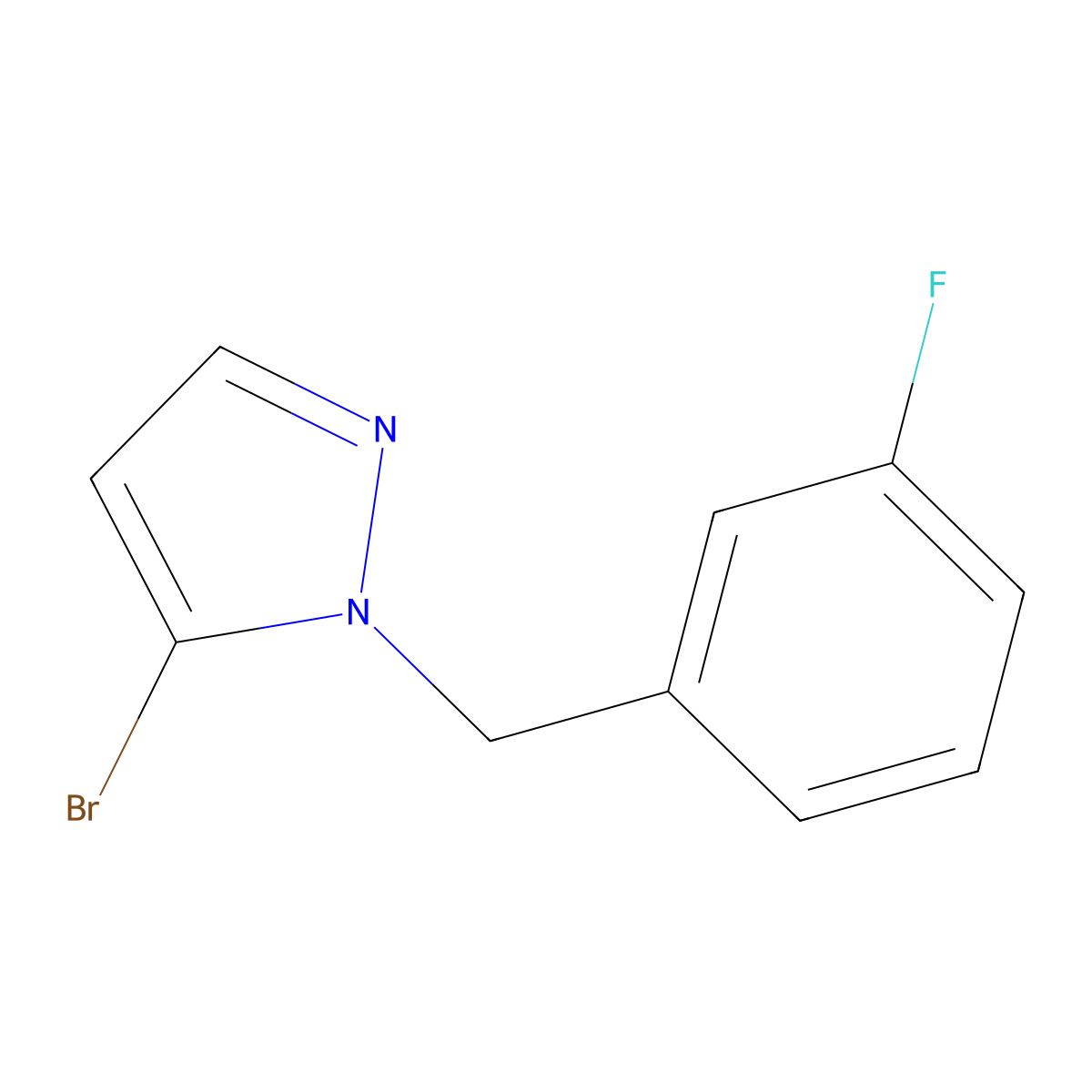5-Bromo-1-(3-fluorobenzyl)-1H-pyrazole molecular structure, CAS 1057383-76-2