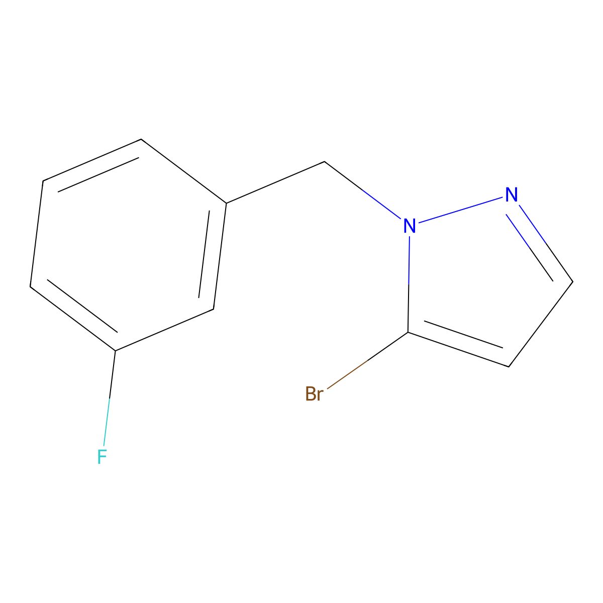 5-Bromo-1-(3-fluorobenzyl)-1H-pyrazole molecular structure, CAS 1057383-76-2