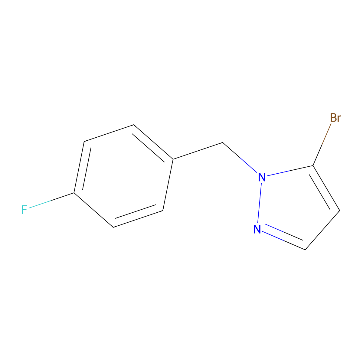 5-Bromo-1-(4-fluorobenzyl)-1H-pyrazole molecular structure, CAS 1057383-80-8