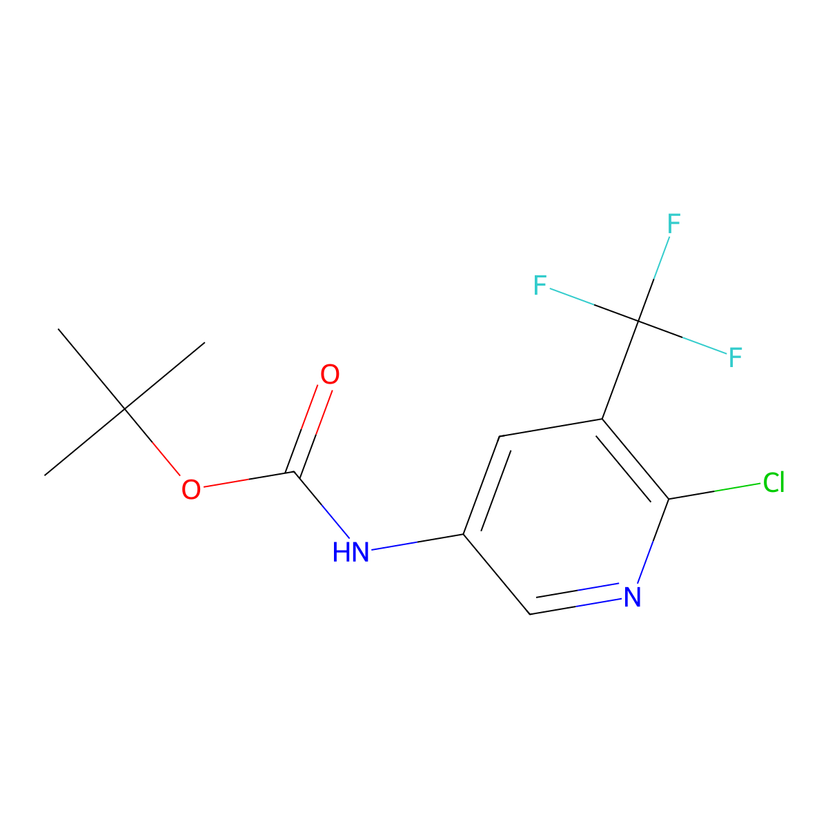 tert-butyl N-[6-chloro-5-(trifluoromethyl)pyridin-3-yl]carbamate molecular structure, CAS 1057383-91-1