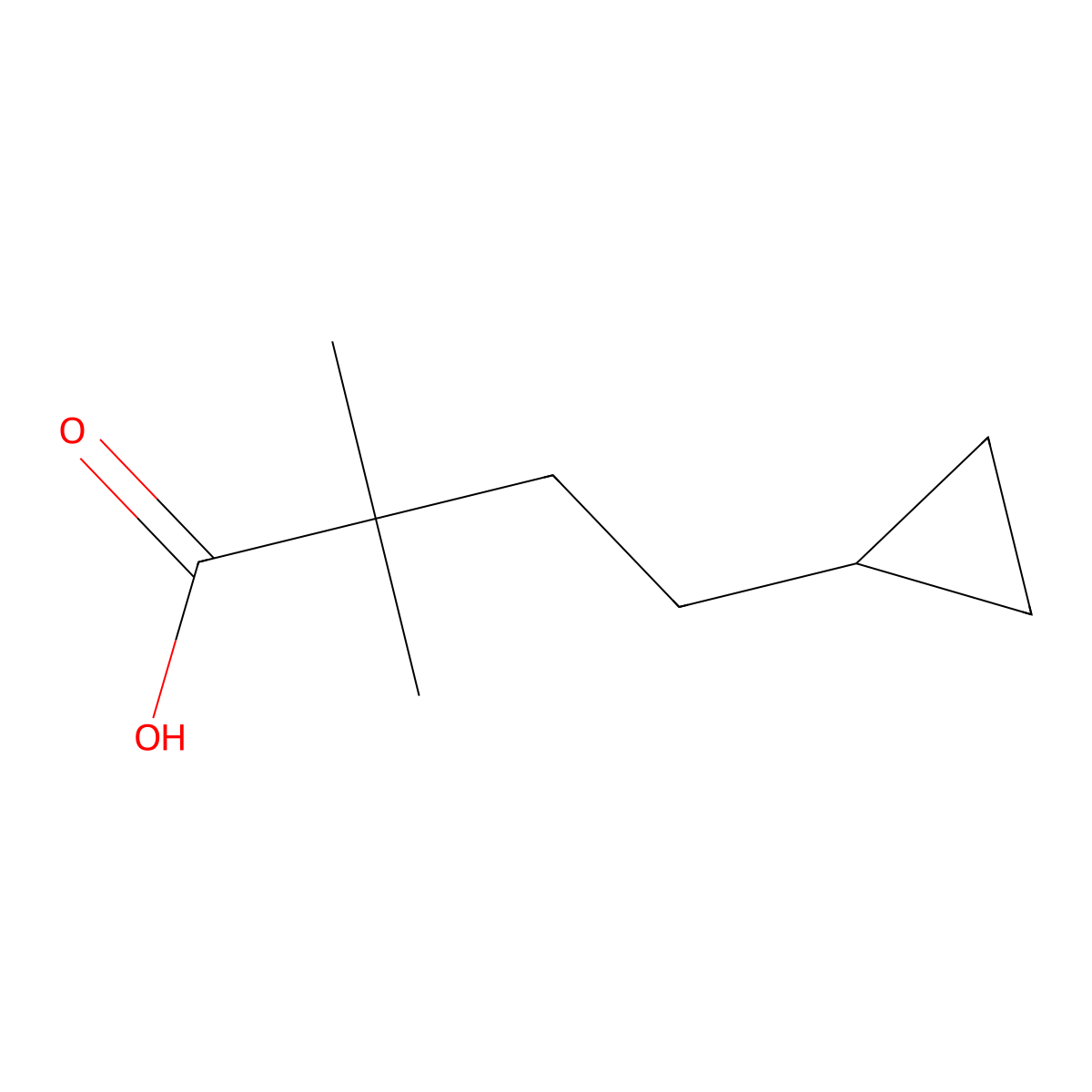 4-Cyclopropyl-2,2-dimethylbutanoic acid molecular structure, CAS 1057393-40-4