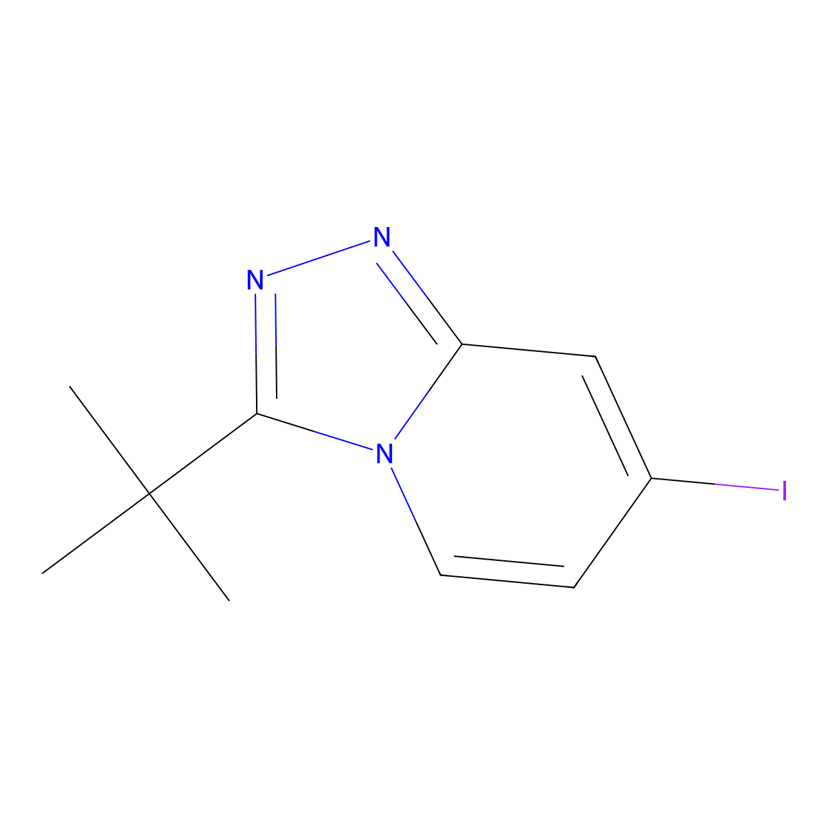 3-(tert-Butyl)-7-iodo-[1,2,4]triazolo[4,3-a]pyridine molecular structure, CAS 1057393-45-9