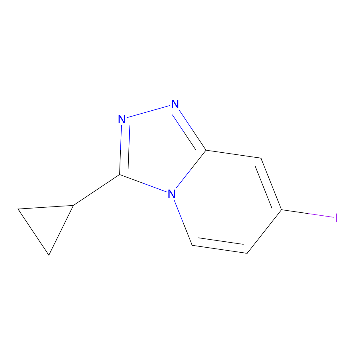 3-Cyclopropyl-7-iodo-[1,2,4]triazolo[4,3-a]pyridine molecular structure, CAS 1057393-49-3
