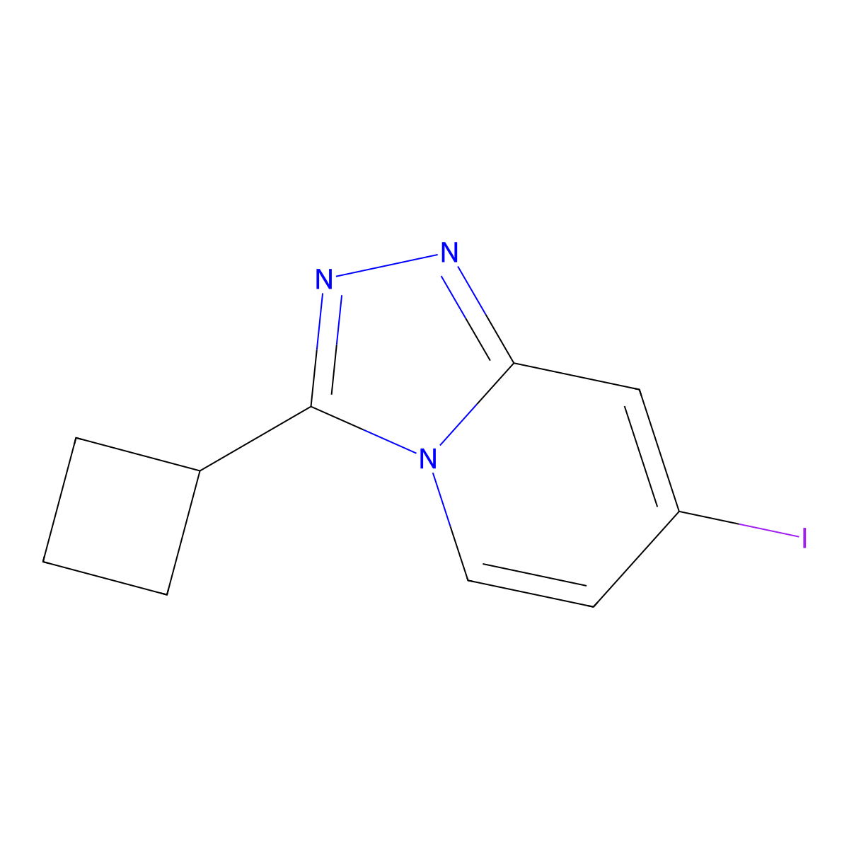3-Cyclobutyl-7-iodo-[1,2,4]triazolo[4,3-a]pyridine molecular structure, CAS 1057393-51-7