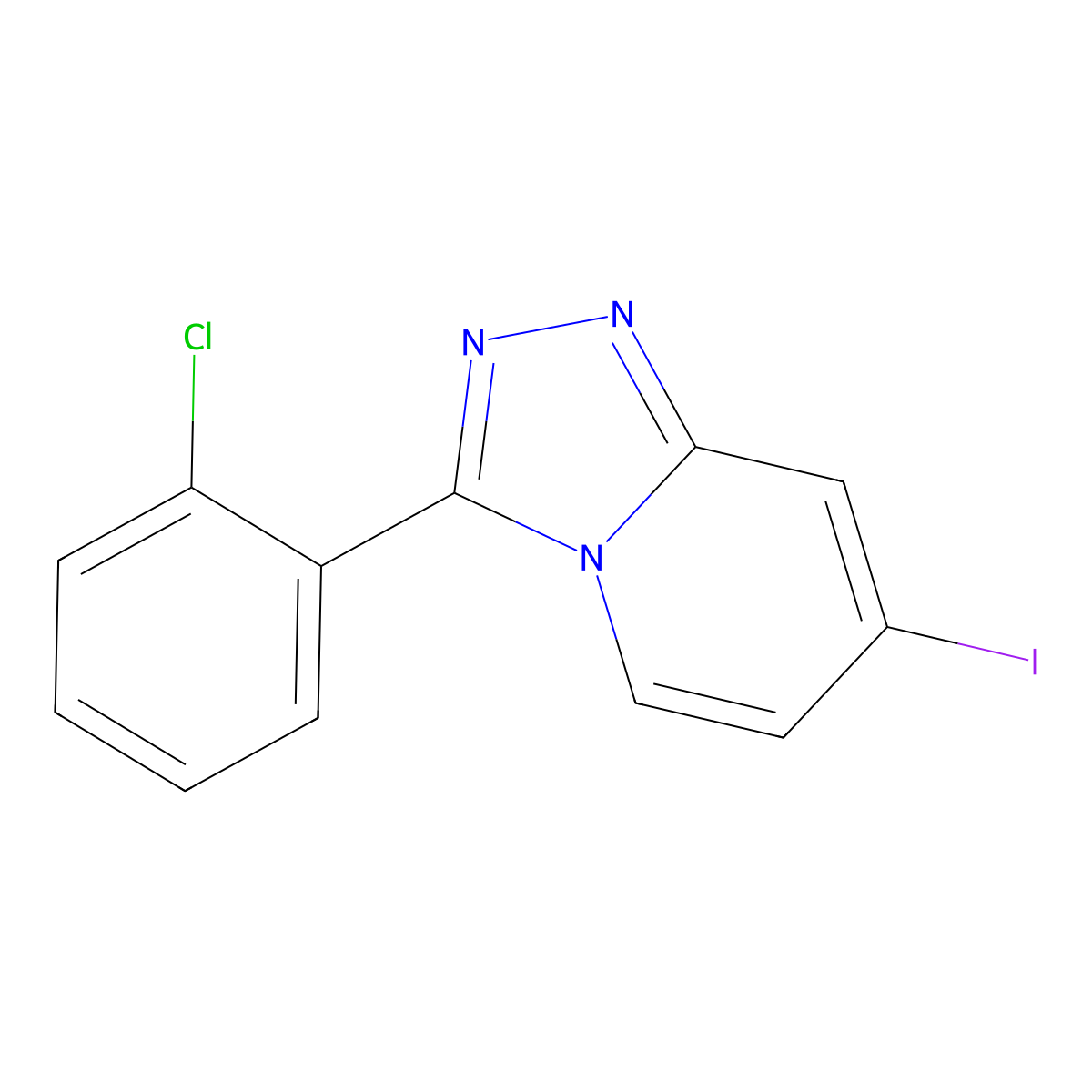 3-(2-Chlorophenyl)-7-iodo-[1,2,4]triazolo[4,3-a]pyridine molecular structure, CAS 1057393-52-8