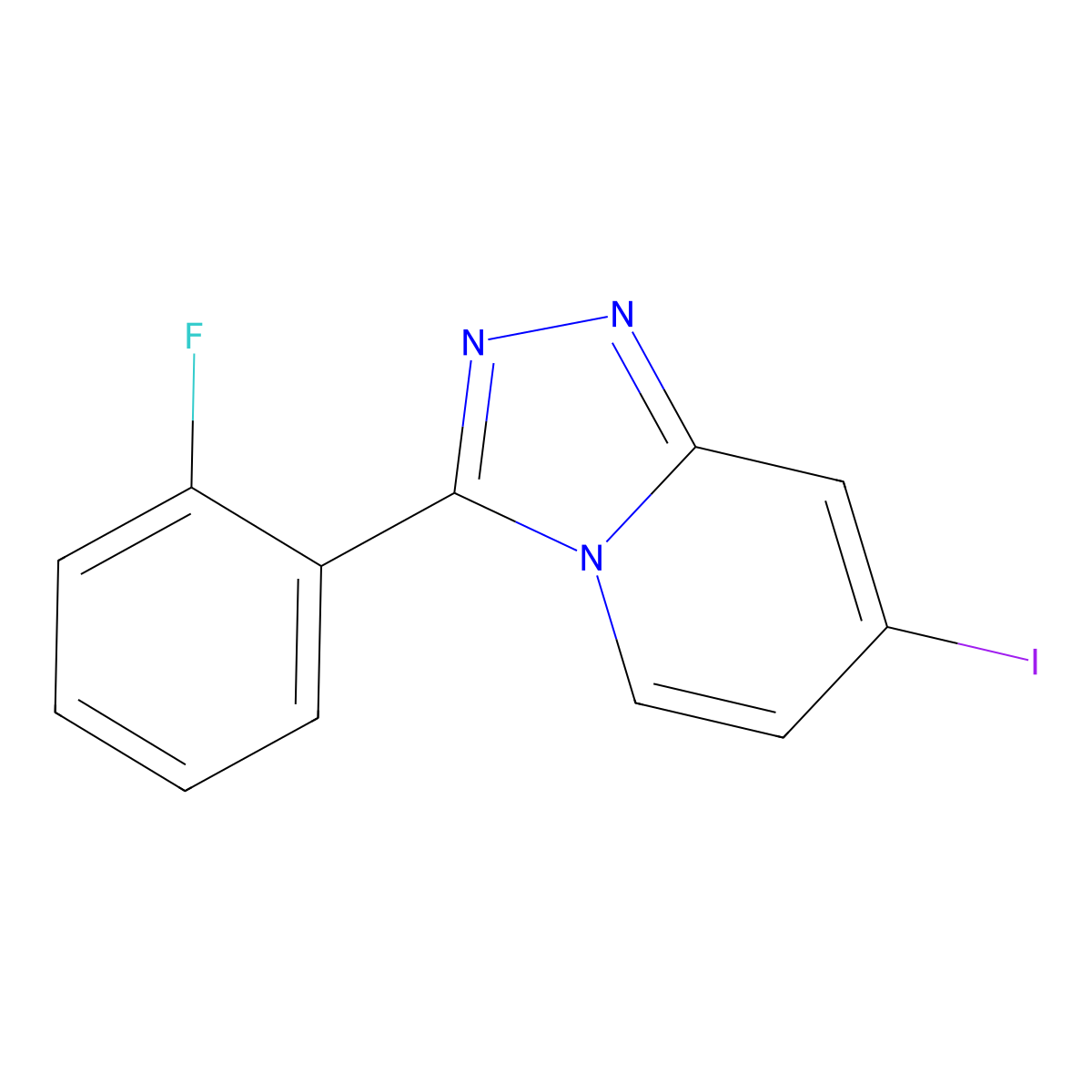 3-(2-Fluorophenyl)-7-iodo-[1,2,4]triazolo[4,3-a]pyridine molecular structure, CAS 1057393-56-2