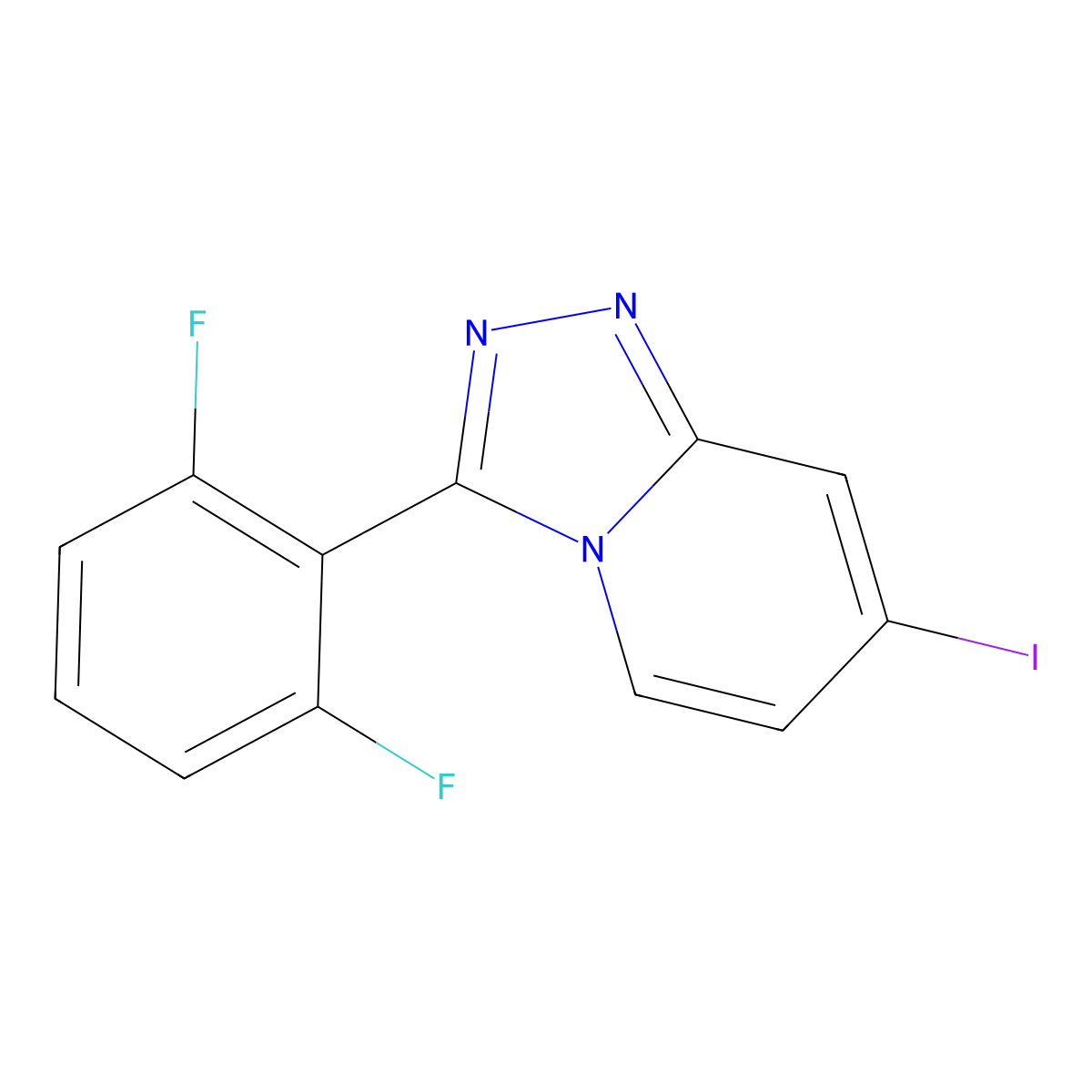 3-(2,6-Difluorophenyl)-7-iodo-[1,2,4]triazolo[4,3-a]pyridine molecular structure, CAS 1057393-57-3