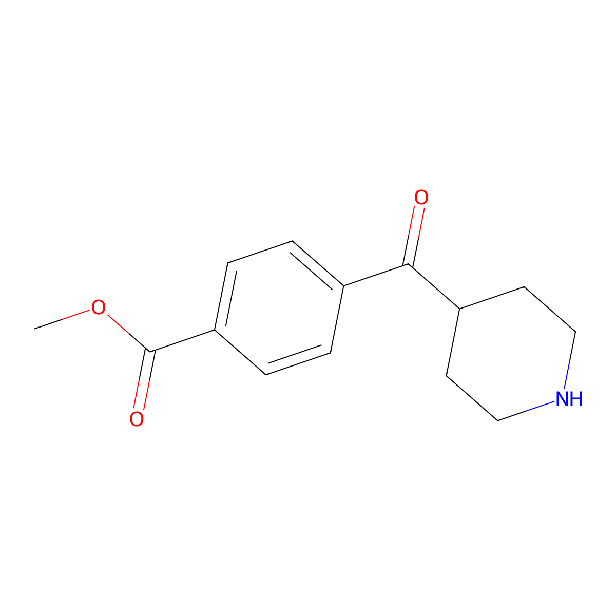 Methyl 4-(piperidine-4-carbonyl)benzoate molecular structure, CAS 1057399-05-9