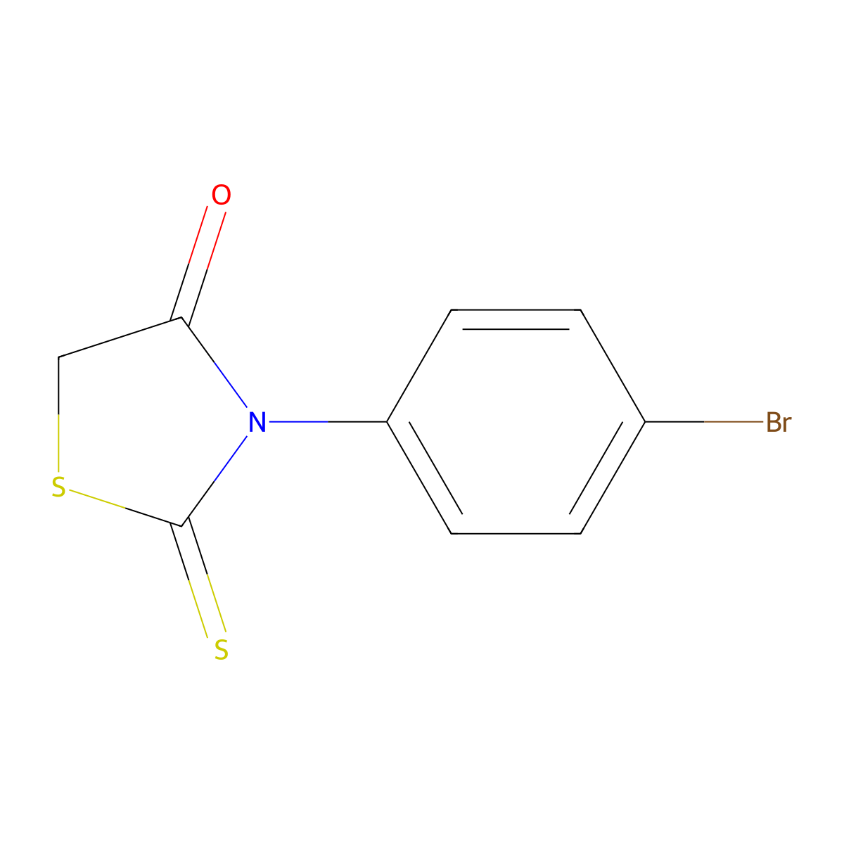 Rhodanine, 3-(p-bromophenyl)- molecular structure, CAS 10574-70-6