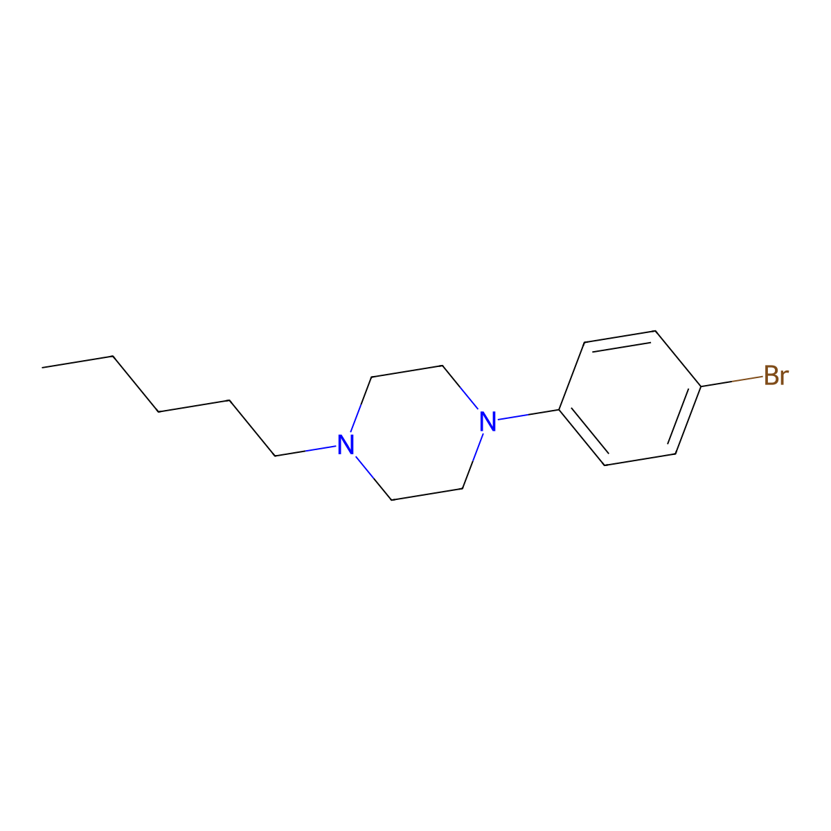 1-(4-Bromophenyl)-4-pentylpiperazine molecular structure, CAS 105746-18-7