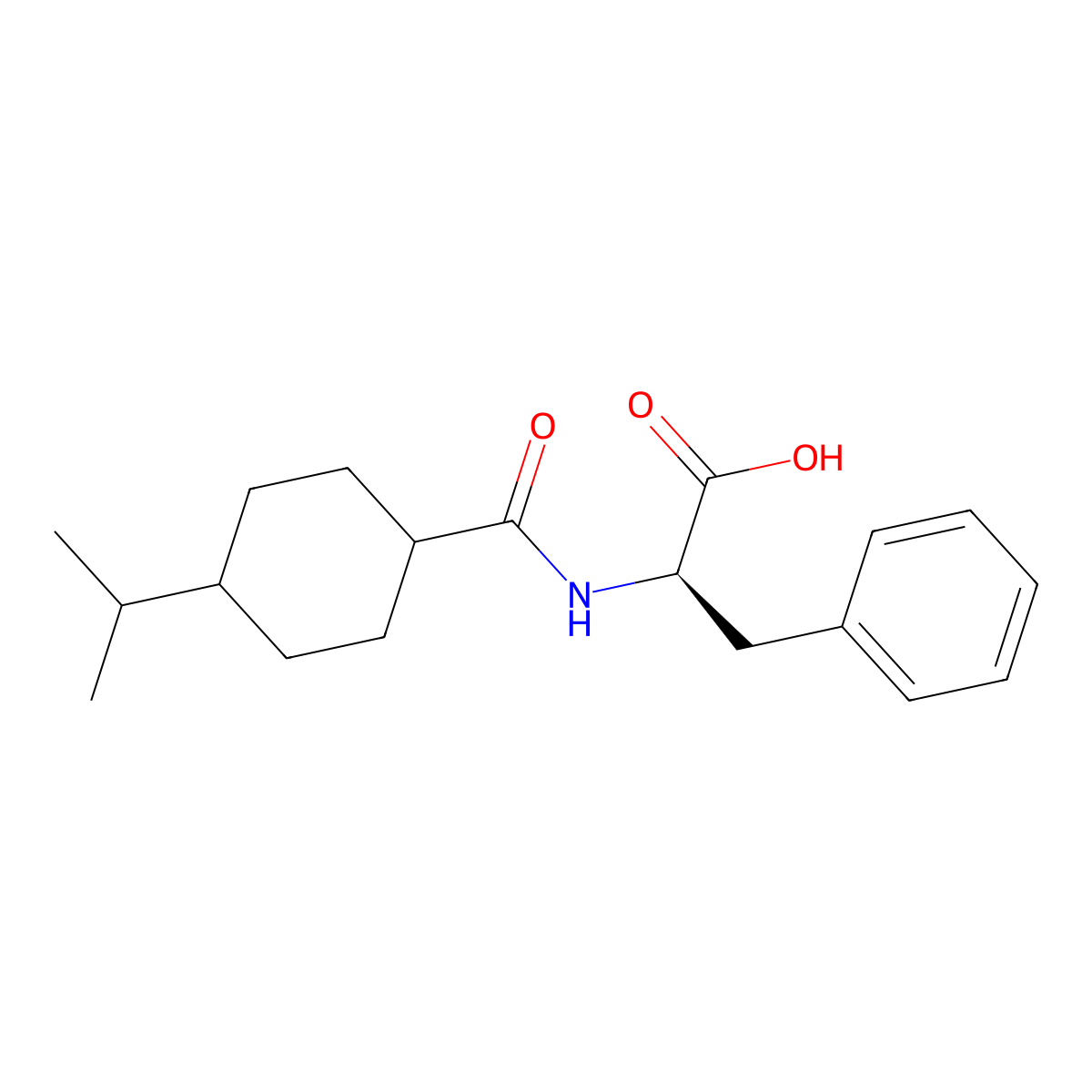 Nateglinide molecular structure, CAS 105746-37-0