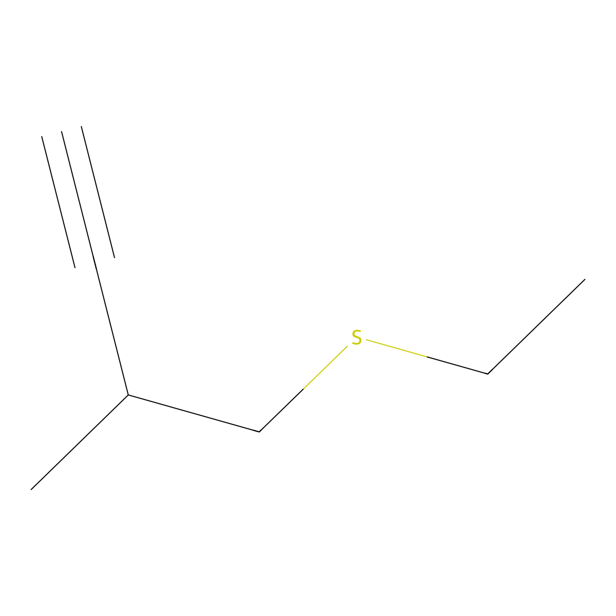 4-(Ethylsulfanyl)-3-methylbut-1-yne molecular structure, CAS 10575-00-5
