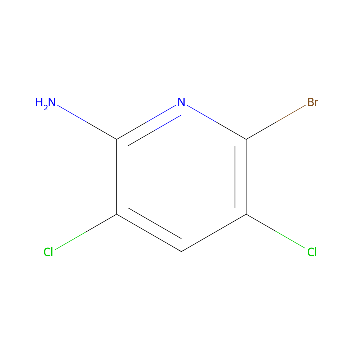 6-Bromo-3,5-dichloropyridin-2-amine molecular structure, CAS 105751-20-0