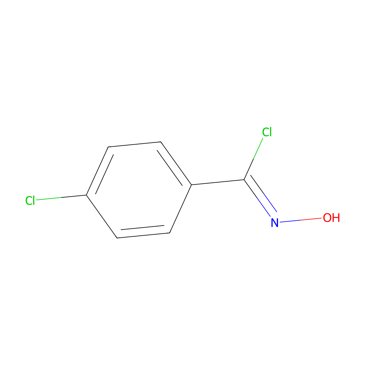 4-chloro-N-hydroxybenzene-1-carbonimidoyl chloride molecular structure, CAS 105755-37-1