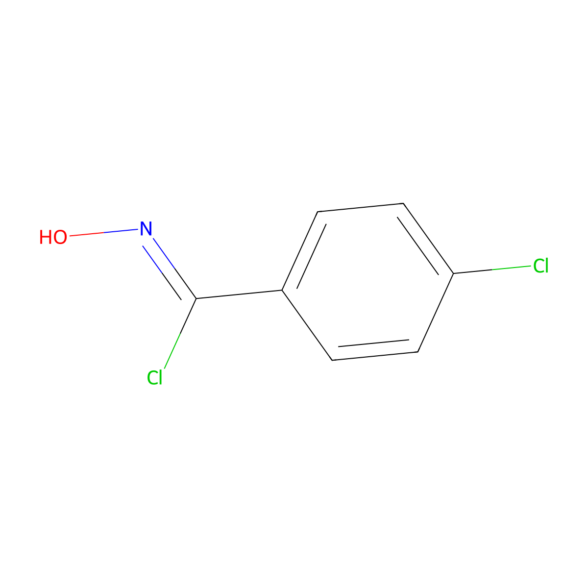 4-chloro-N-hydroxybenzene-1-carbonimidoyl chloride molecular structure, CAS 105755-37-1