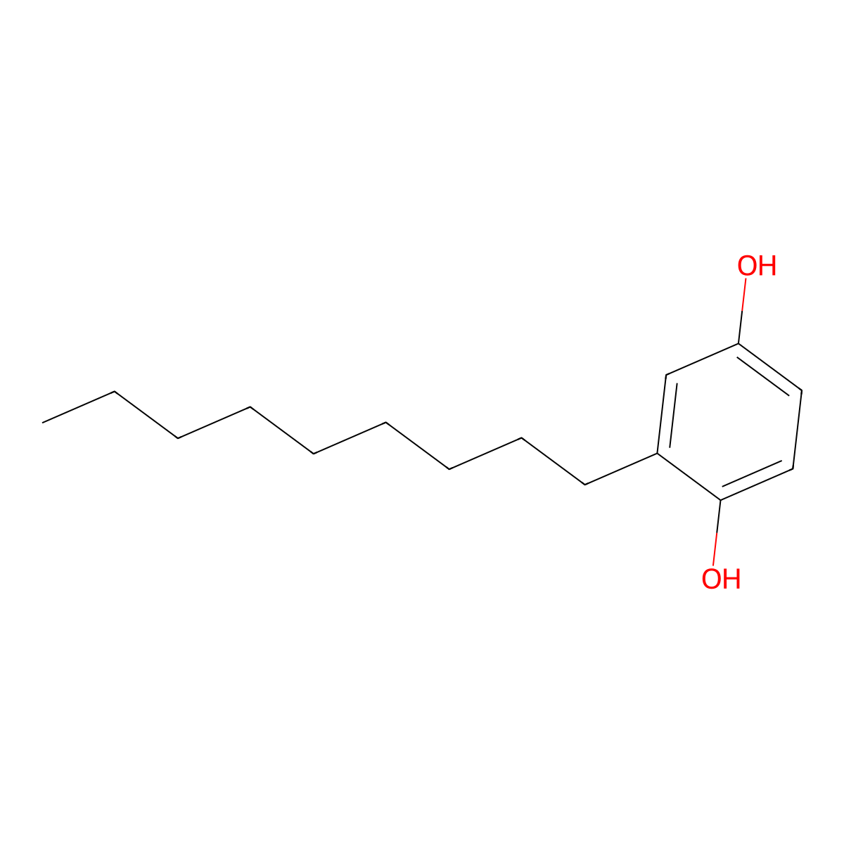 2-Nonylbenzene-1,4-diol molecular structure, CAS 10576-43-9