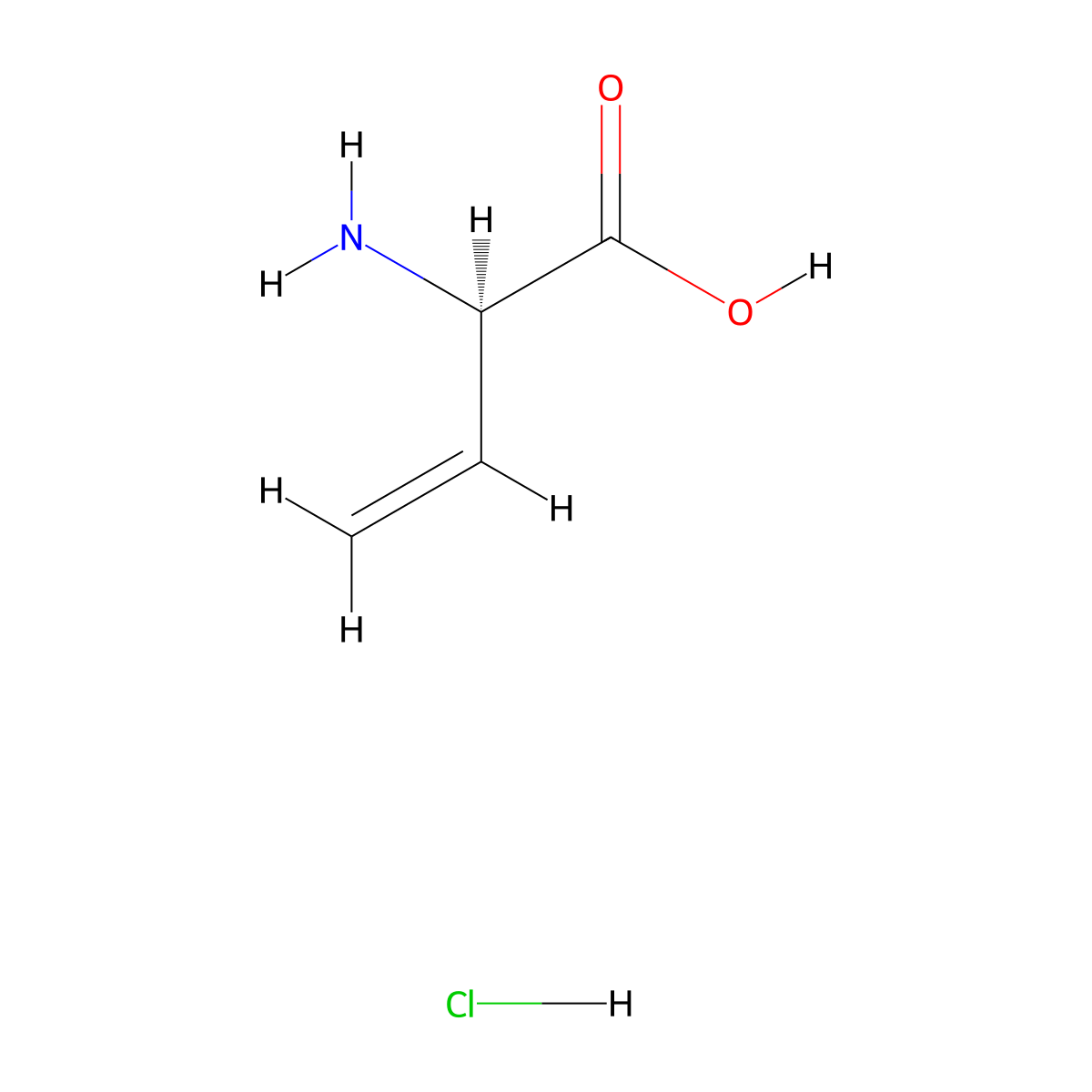 (R)-2-Aminobut-3-enoic acid hydrochloride molecular structure, CAS 105763-41-5