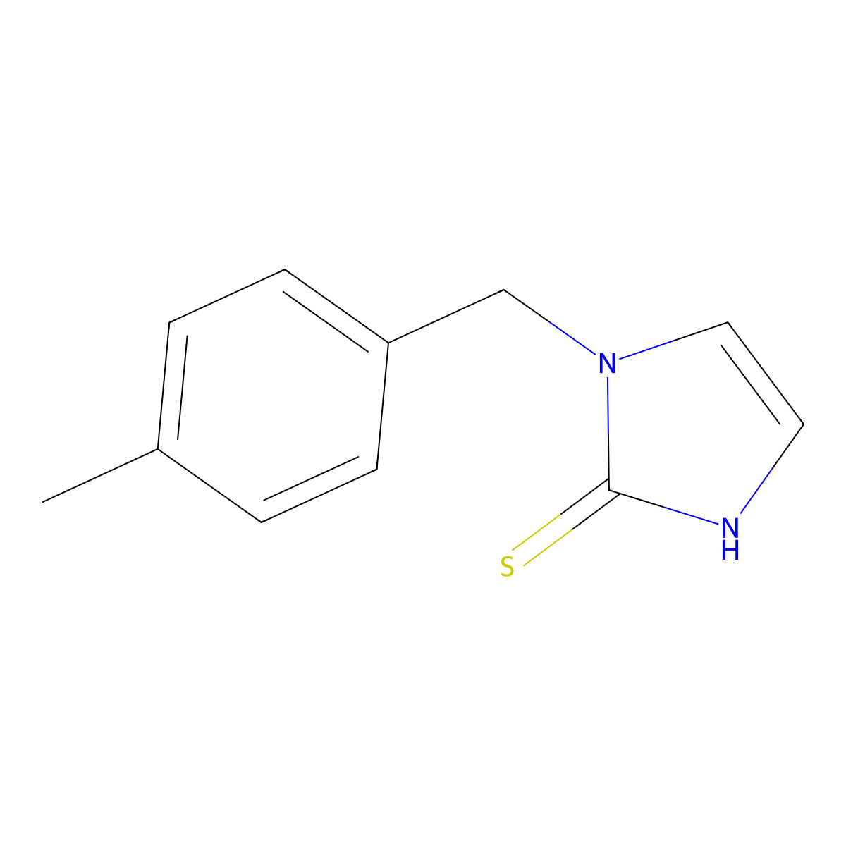 1-(4-methylbenzyl)-1H-imidazole-2-thiol molecular structure, CAS 105764-00-9