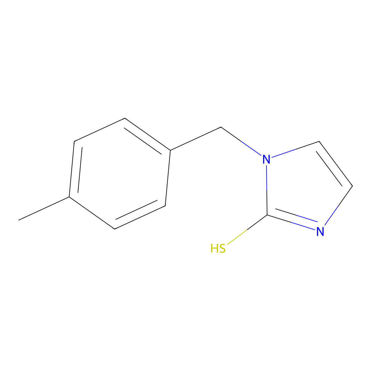 1-(4-methylbenzyl)-1H-imidazole-2-thiol molecular structure, CAS 105764-00-9