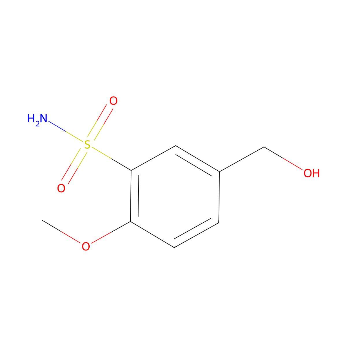 5-(Hydroxymethyl)-2-methoxybenzene-1-sulfonamide molecular structure, CAS 105764-06-5