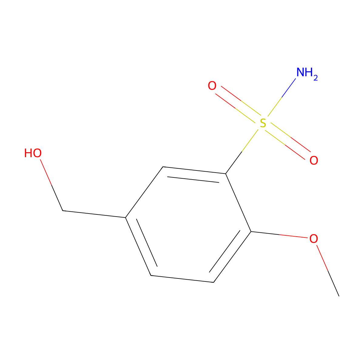 5-(Hydroxymethyl)-2-methoxybenzene-1-sulfonamide molecular structure, CAS 105764-06-5