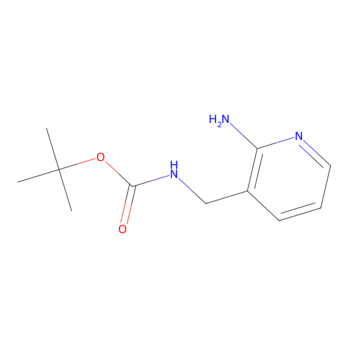 tert-butyl N-((2-aminopyridin-3-yl)methyl)carbamate molecular structure, CAS 1057650-80-2