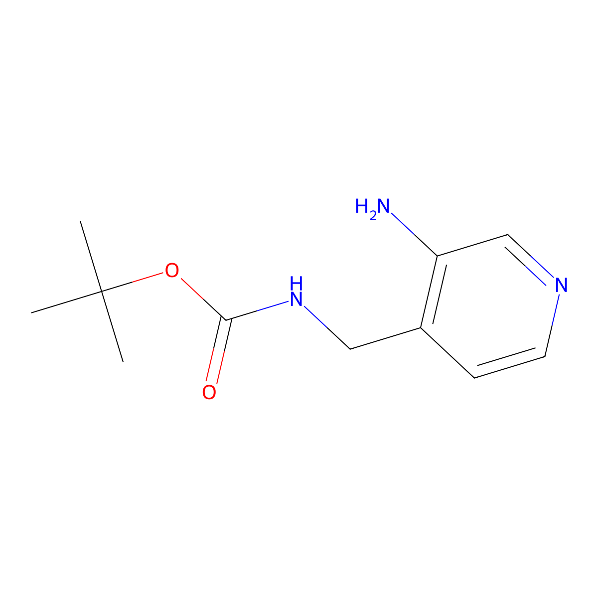 Tert-butyl [(3-aminopyridin-4-yl)methyl]carbamate molecular structure, CAS 1057650-83-5