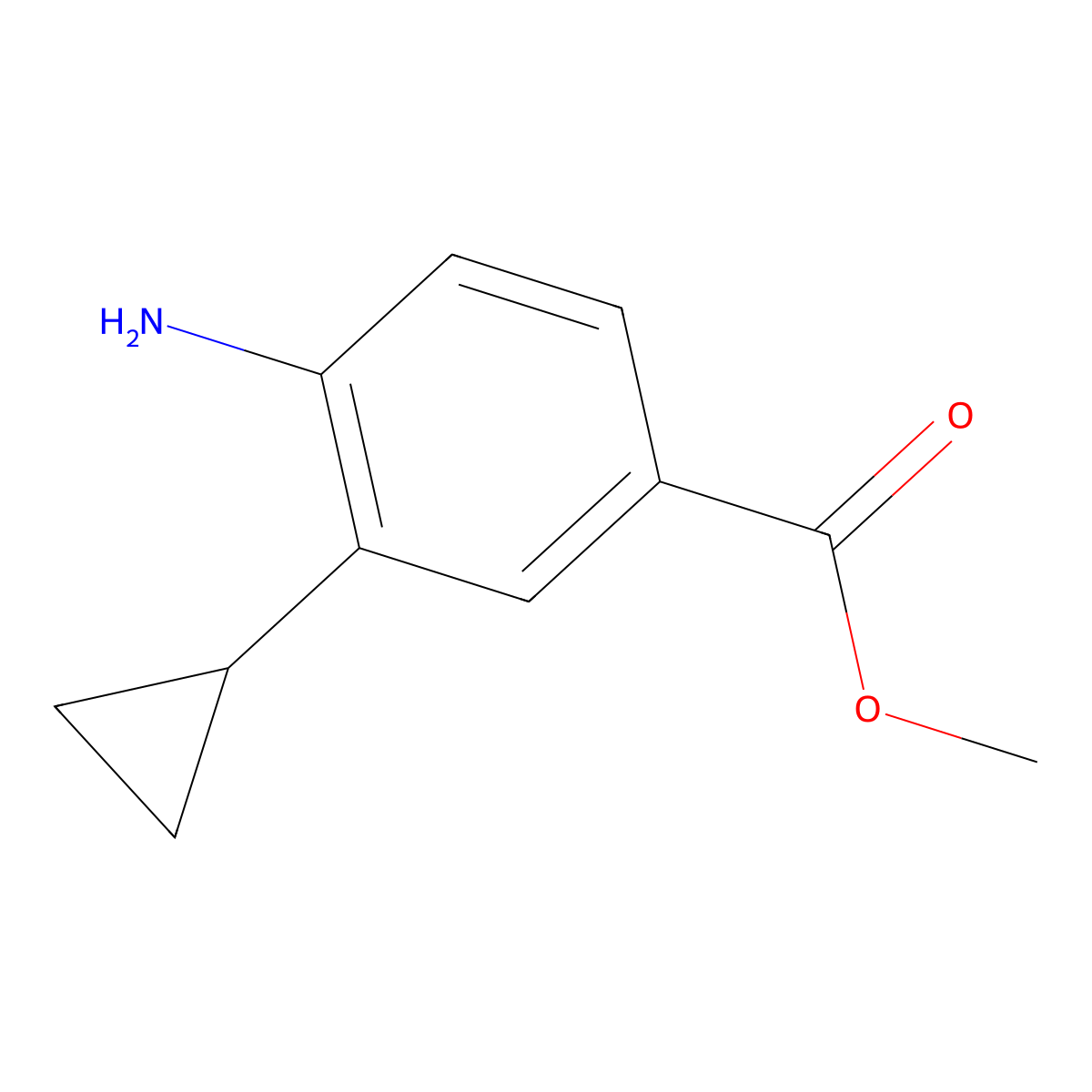 Methyl 4-amino-3-cyclopropylbenzoate molecular structure, CAS 1057652-23-9
