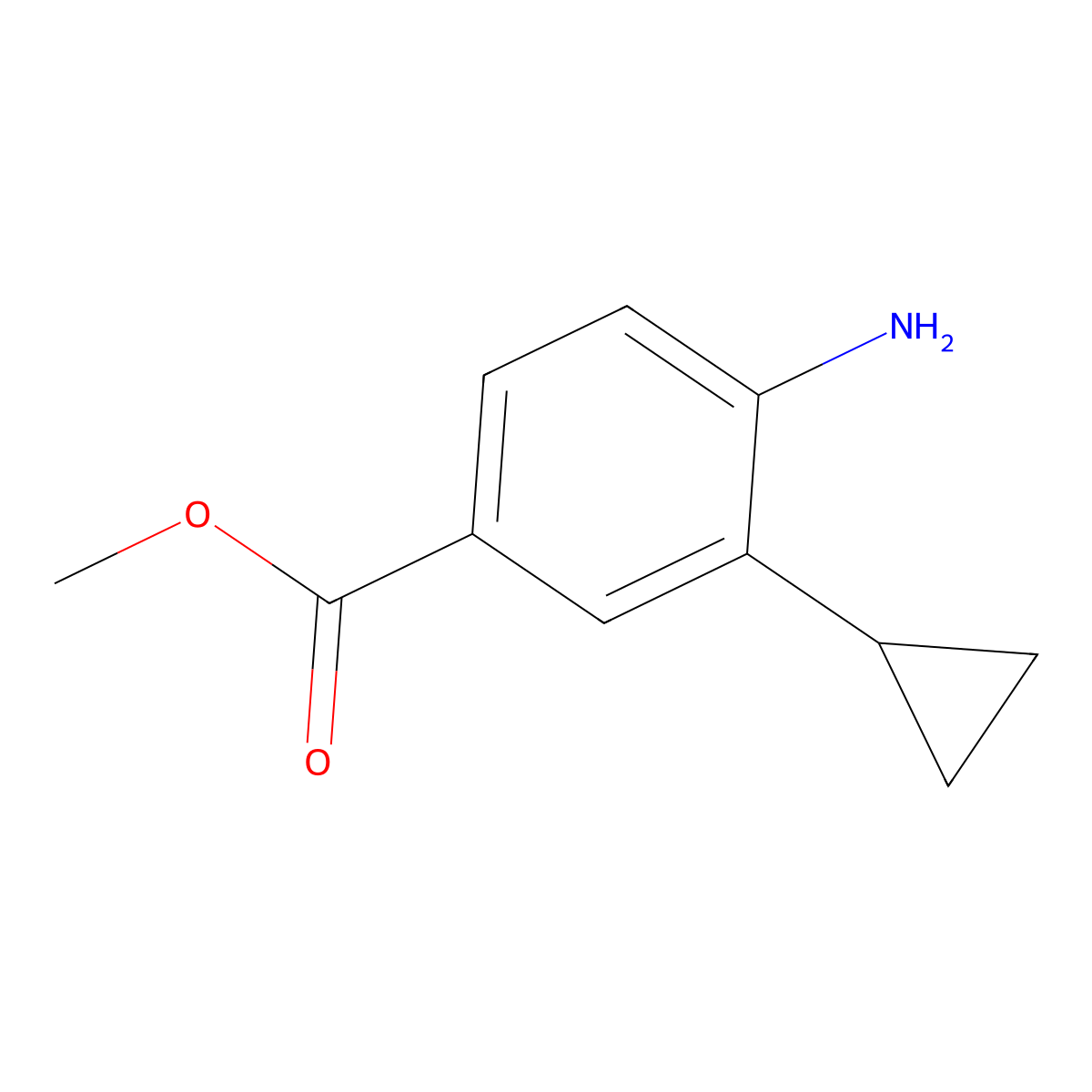 Methyl 4-amino-3-cyclopropylbenzoate molecular structure, CAS 1057652-23-9