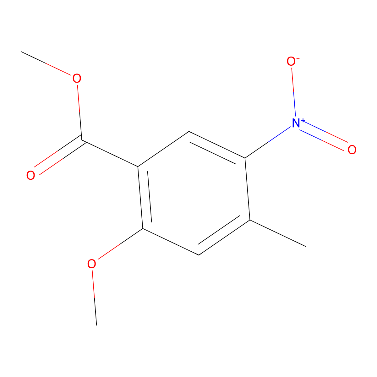 Methyl 2-methoxy-4-methyl-5-nitrobenzoate molecular structure, CAS 1057652-79-5