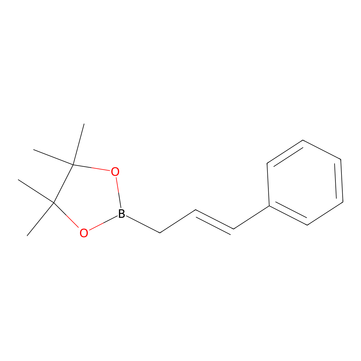 2-Cinnamyl-4,4,5,5-tetramethyl-1,3,2-dioxaborolane molecular structure, CAS 1057662-86-8