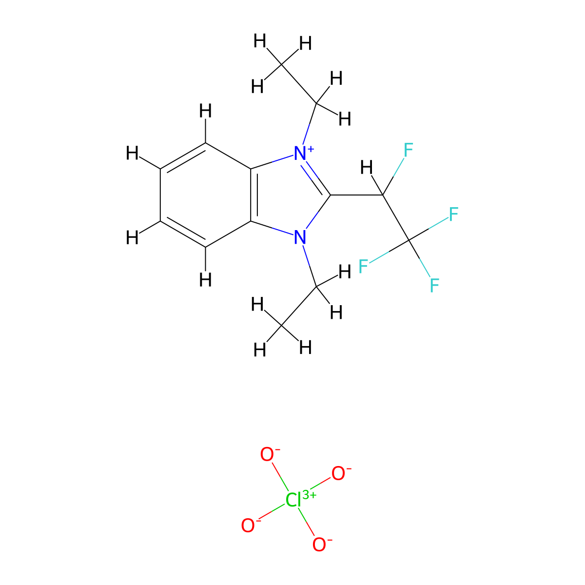 1,3-diethyl-2-(1,2,2,2-tetrafluoroethyl)-1H-benzo[d]imidazol-3-ium perchlorate molecular structure, CAS 1057665-70-9